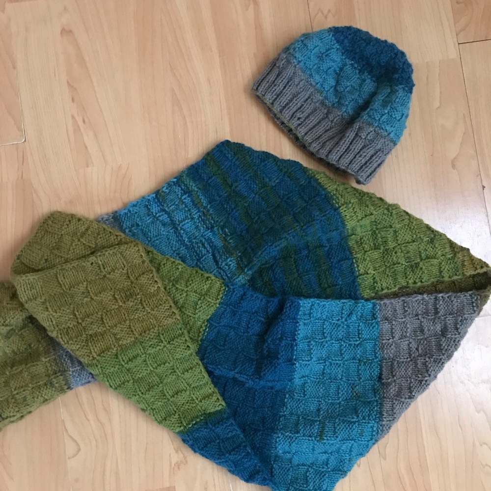 Handmade beautiful cozy set.